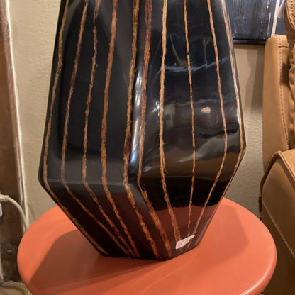 Black & Orange Arrowhead Vase