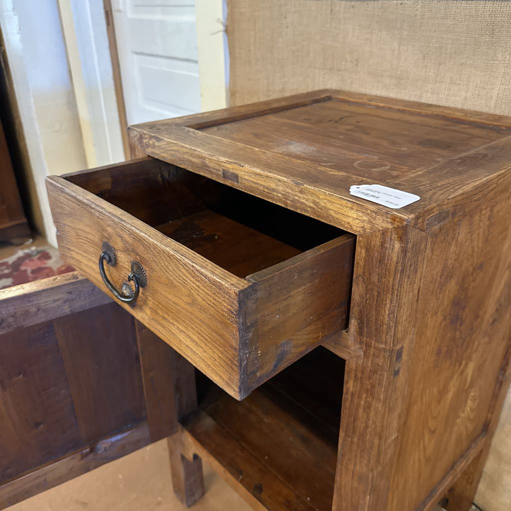 Asian Style 1 Drawer 1 Door Sidetable