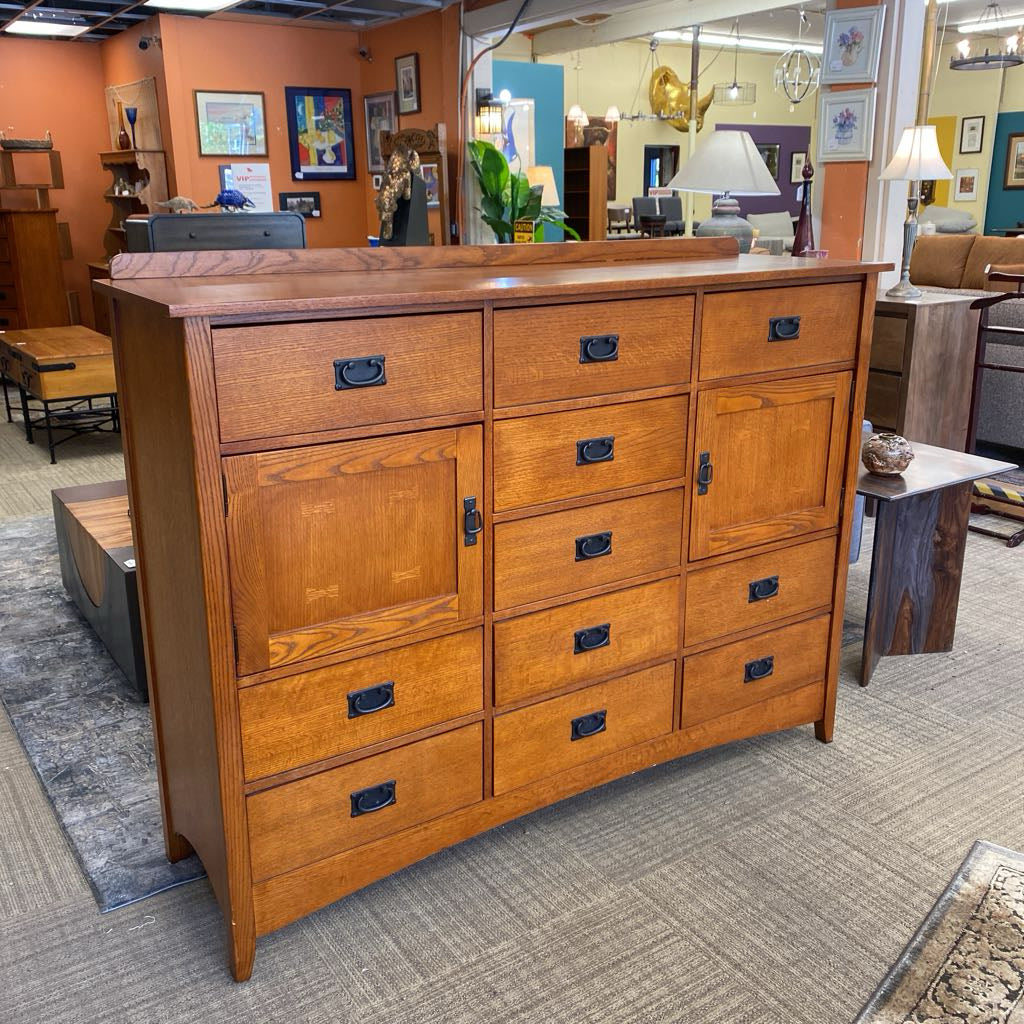 Large Mission Style Oak Dresser