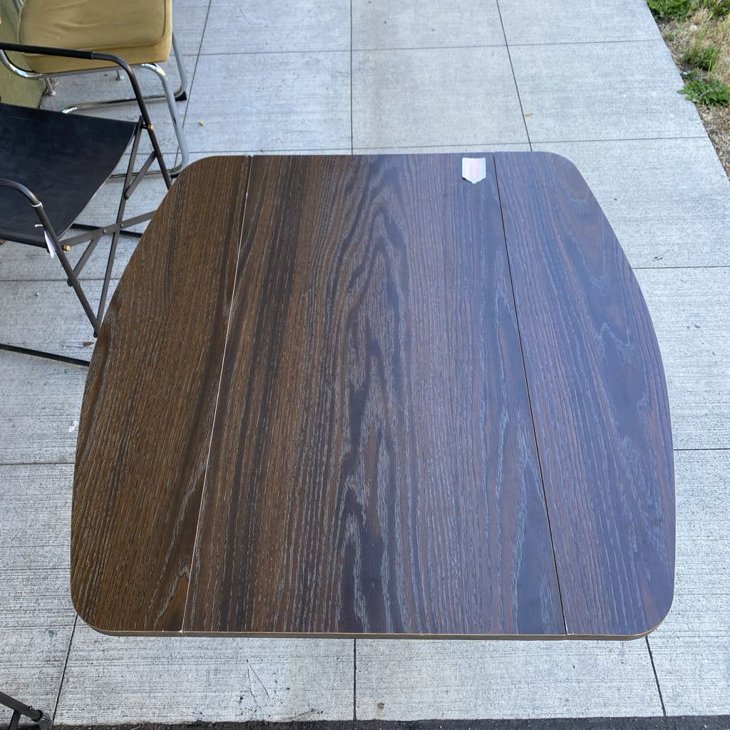 Small Vintage Dark Laminate Dropleaf Table