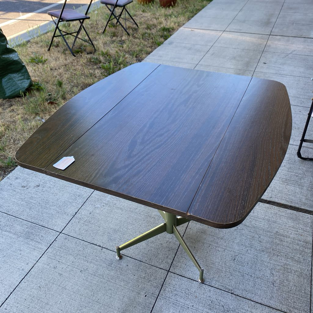 Small Vintage Dark Laminate Dropleaf Table