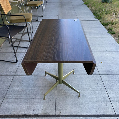 Small Vintage Dark Laminate Dropleaf Table