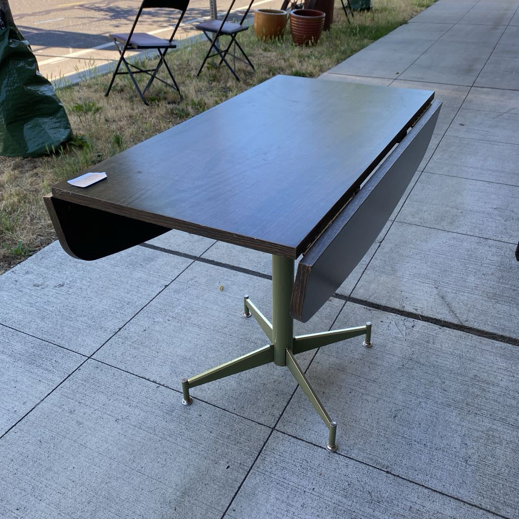 Small Vintage Dark Laminate Dropleaf Table