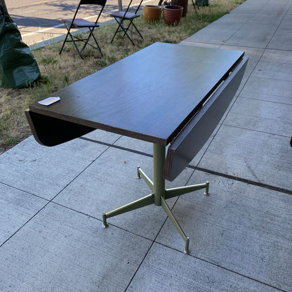 Small Vintage Dark Laminate Dropleaf Table