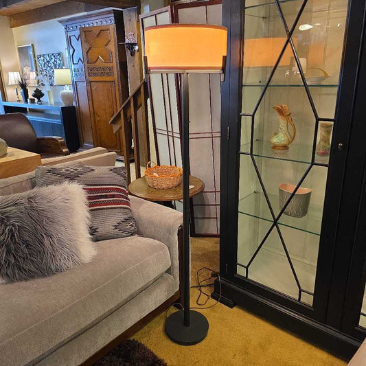 Short Shade Tri Support Black Base Floor Lamp LAMPS