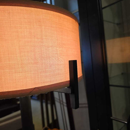 Short Shade Tri Support Black Base Floor Lamp