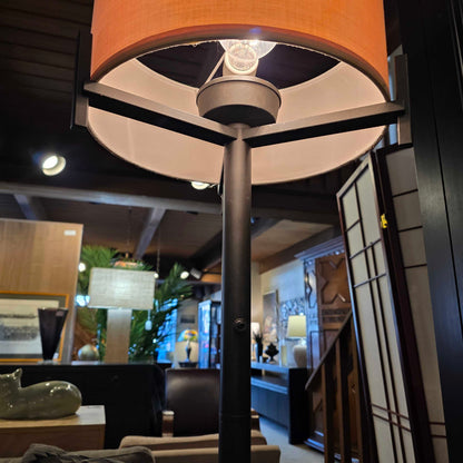 Short Shade Tri Support Black Base Floor Lamp