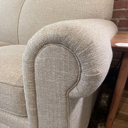 Stickley Rolled Arm 3 Seat Beige Sofa