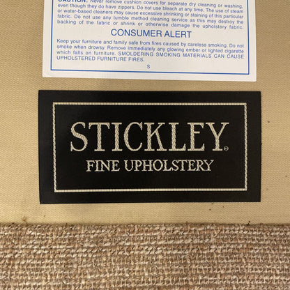 Stickley Rolled Arm 3 Seat Beige Sofa