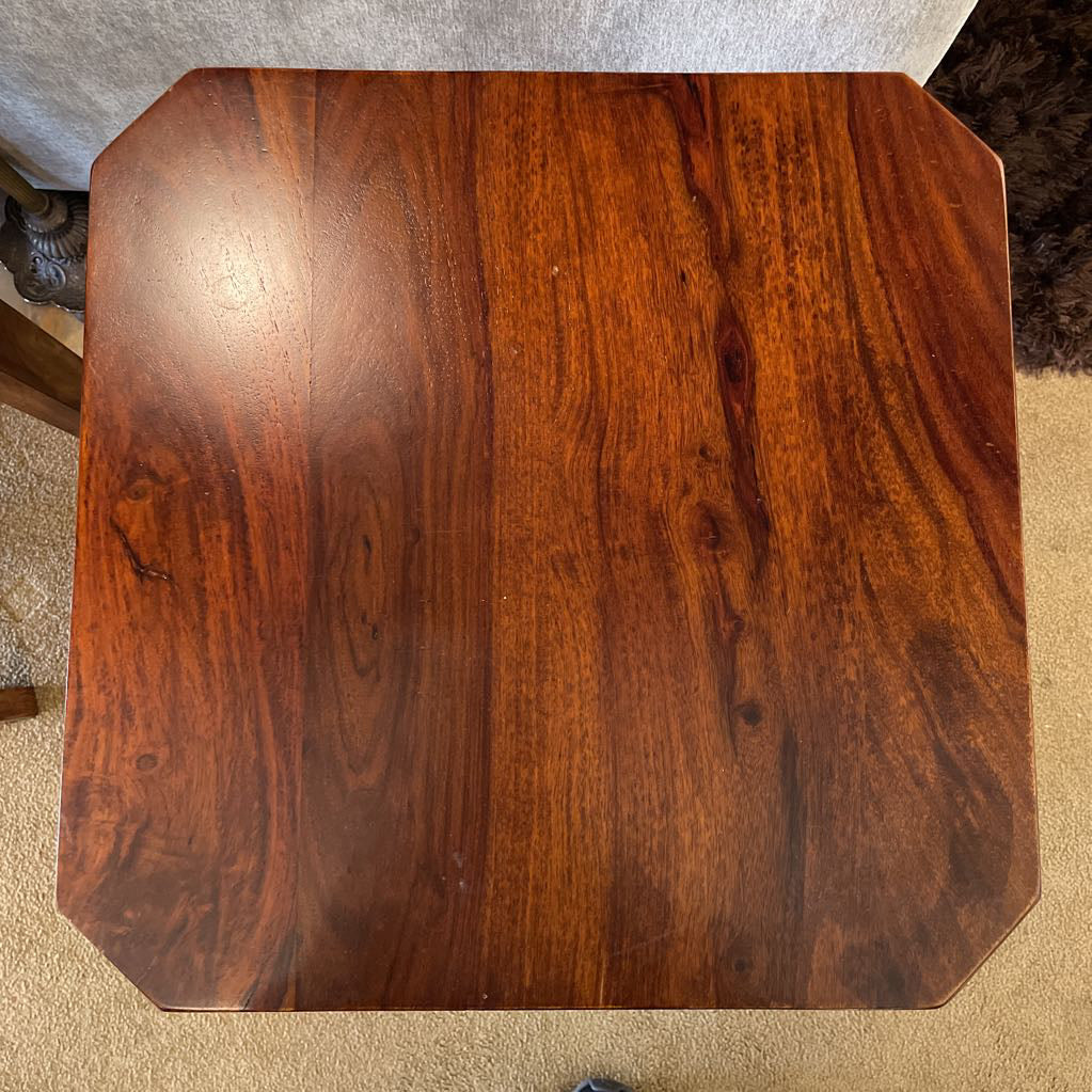 Two Tier Cut Corner Wooden End Table C SIDE TABLES