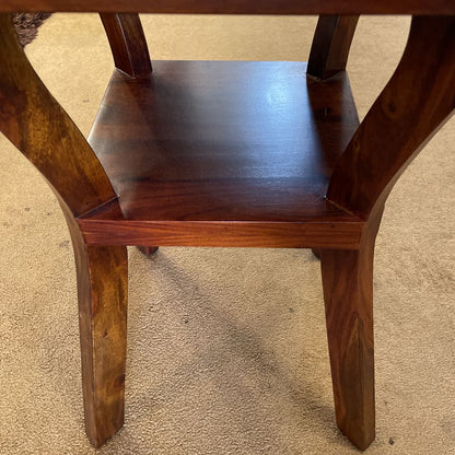 Two Tier Cut Corner Wooden End Table C SIDE TABLES