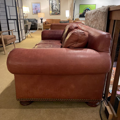 Hancock & Moore Red Leather Studded Sofa