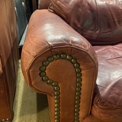 Hancock & Moore Red Leather Studded Sofa