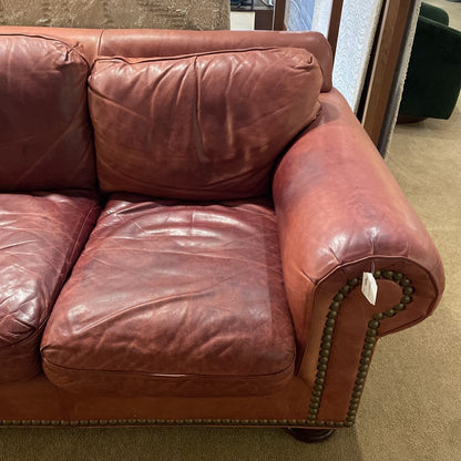 Hancock & Moore Red Leather Studded Sofa
