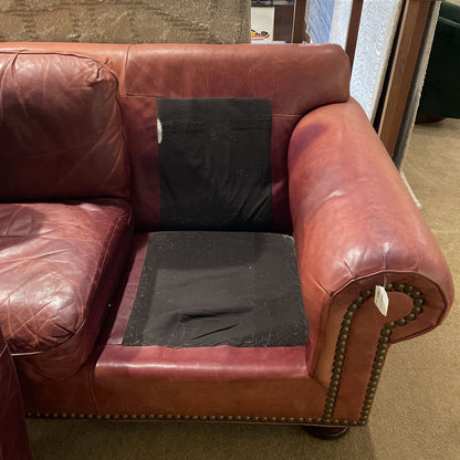 Hancock & Moore Red Leather Studded Sofa