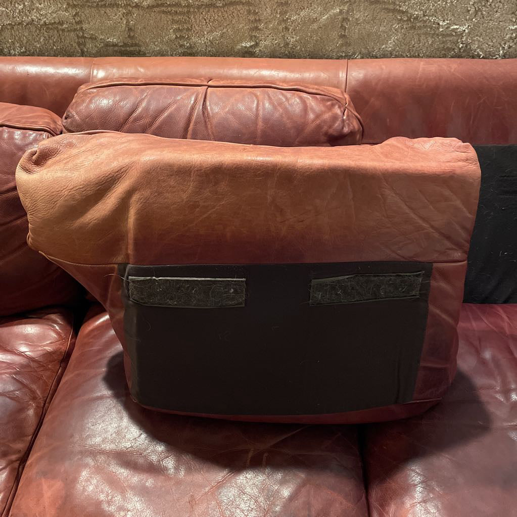 Hancock & Moore Red Leather Studded Sofa
