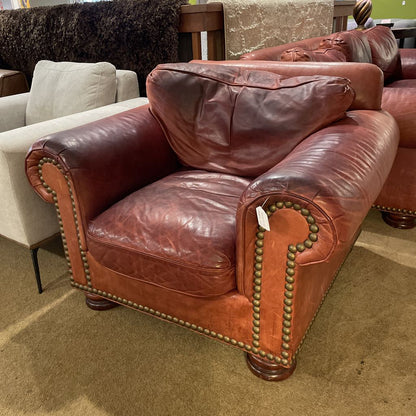 Hancock & Moore Red Leather Studded Chair