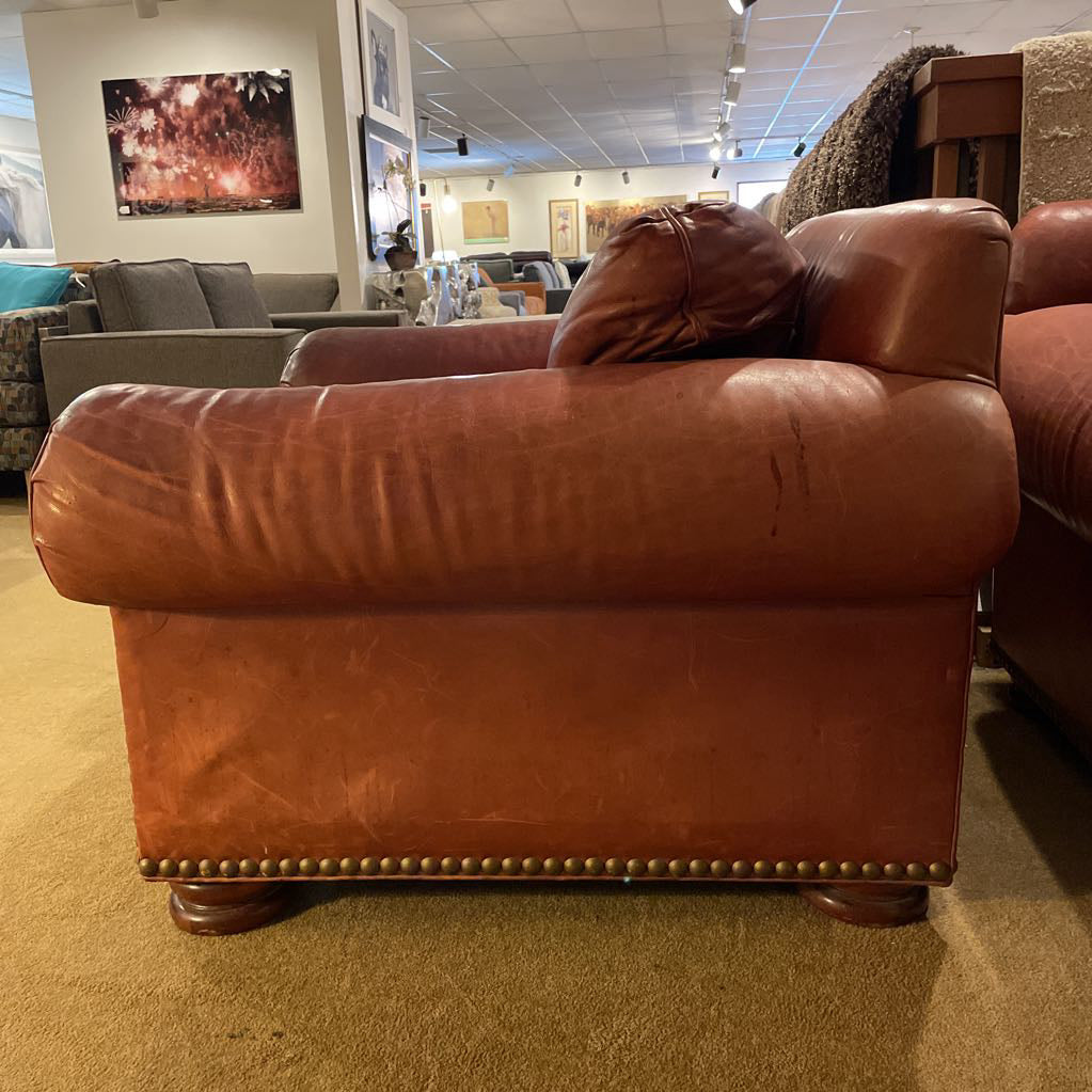 Hancock & Moore Red Leather Studded Chair