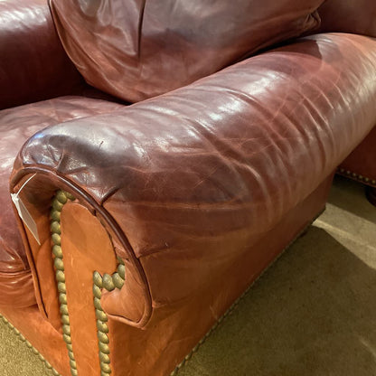 Hancock & Moore Red Leather Studded Chair