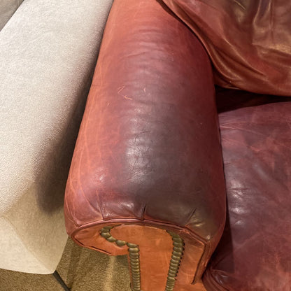 Hancock & Moore Red Leather Studded Chair