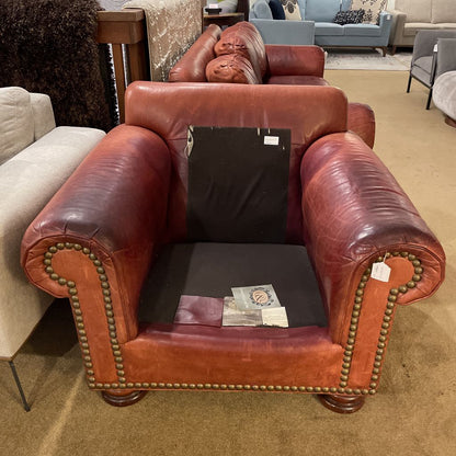 Hancock & Moore Red Leather Studded Chair