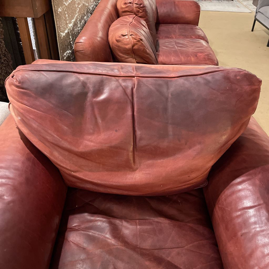 Hancock & Moore Red Leather Studded Chair