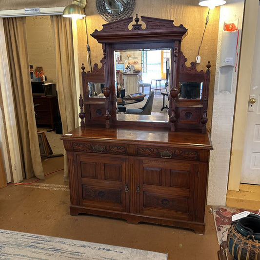 Large Victorian Buffet W/ Mirrored Etagere Top C VANITIES