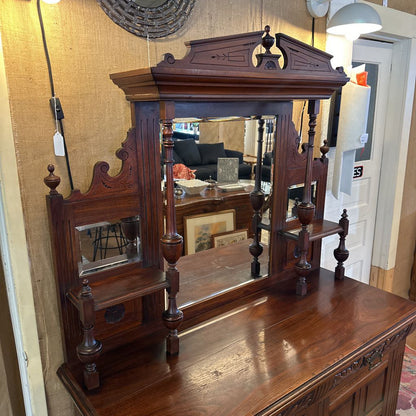 Large Victorian Buffet W/ Mirrored Etagere Top C VANITIES