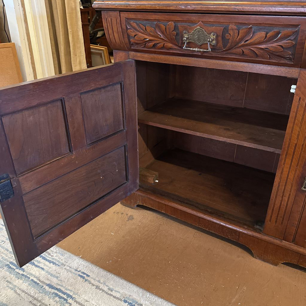 Large Victorian Buffet W/ Mirrored Etagere Top C VANITIES