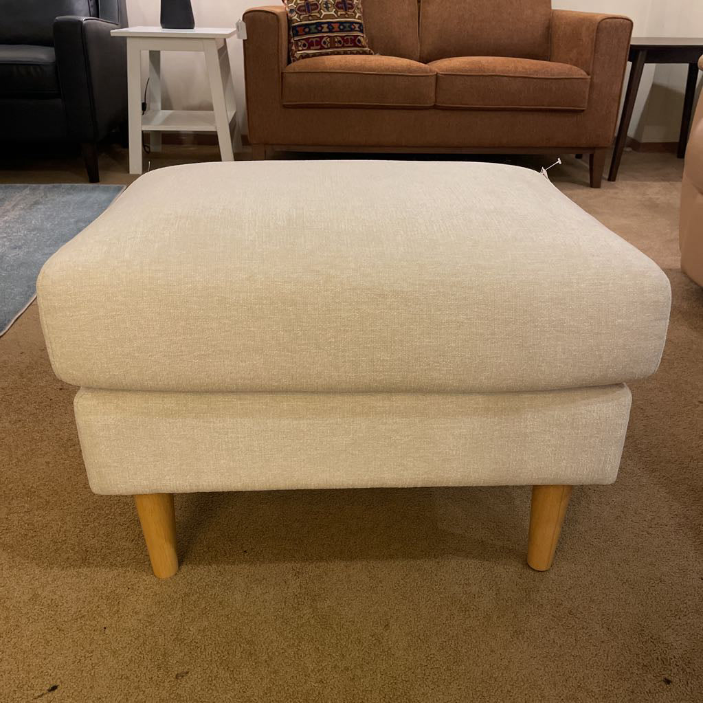Ivory Blonde Leg Ottoman U OTTOMANS