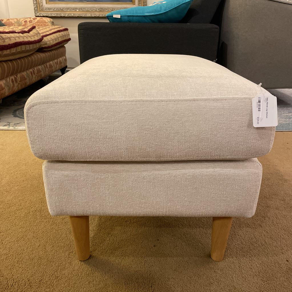 Ivory Blonde Leg Ottoman U OTTOMANS
