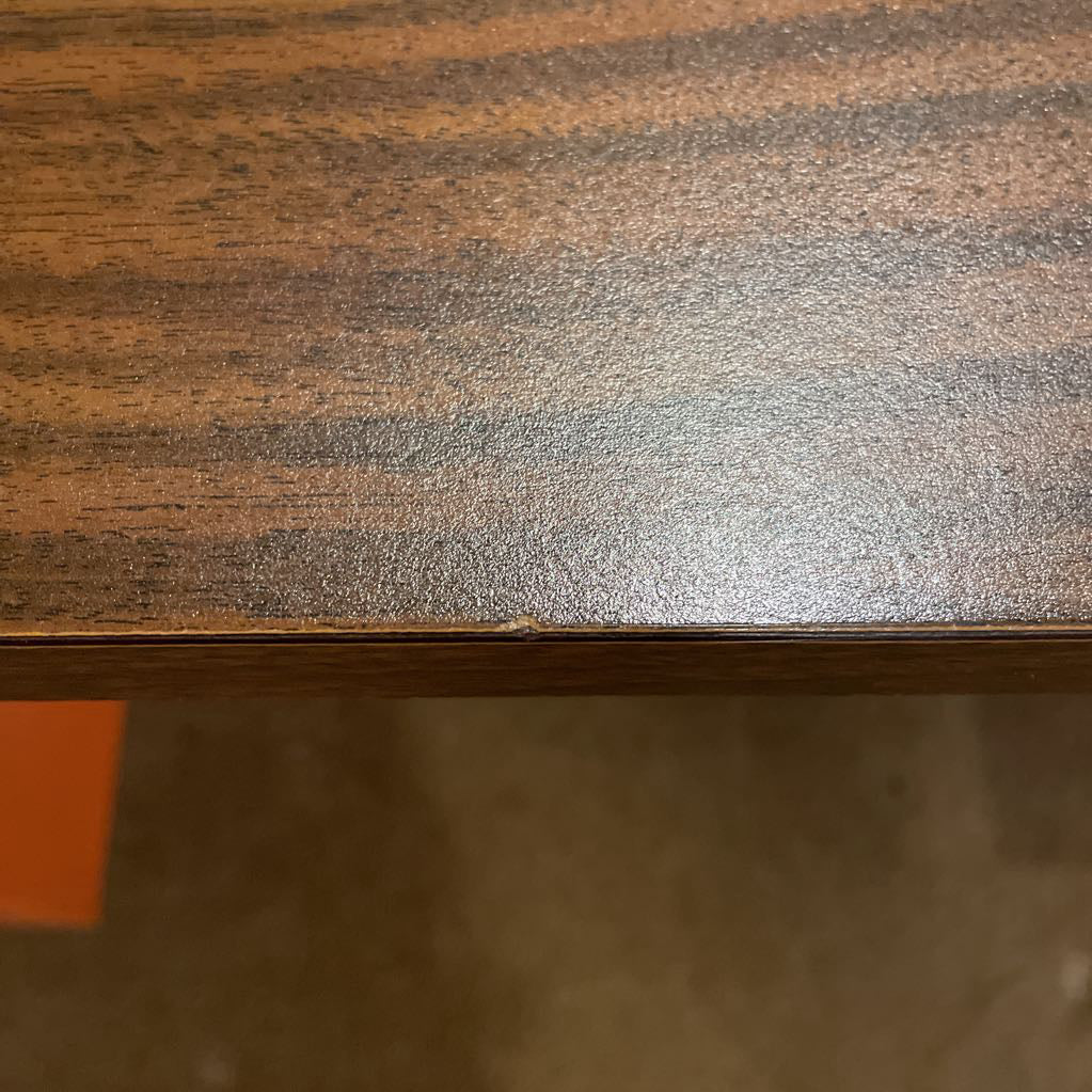 Orange Metal Drawer Desk w/ Wood Laminate Top