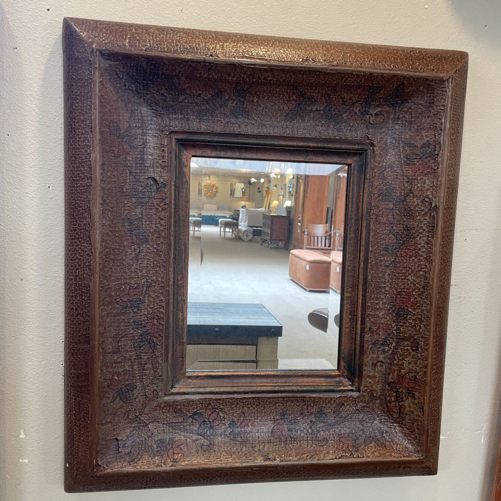 Textural Wall Mirror w/ Floral Motifs C MIRRORS