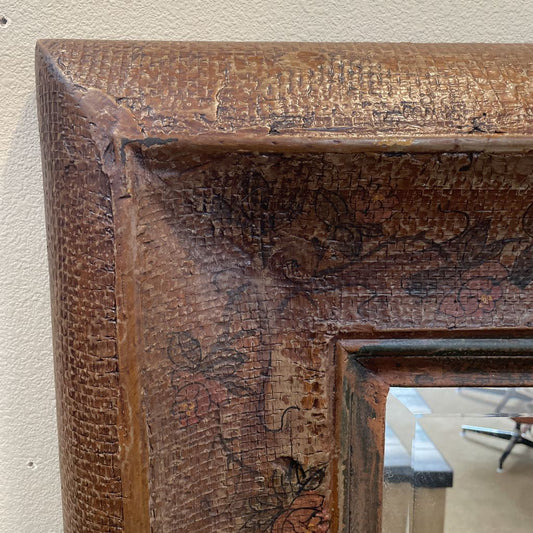 Textural Wall Mirror w/ Floral Motifs C MIRRORS