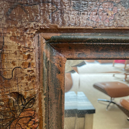 Textural Wall Mirror w/ Floral Motifs