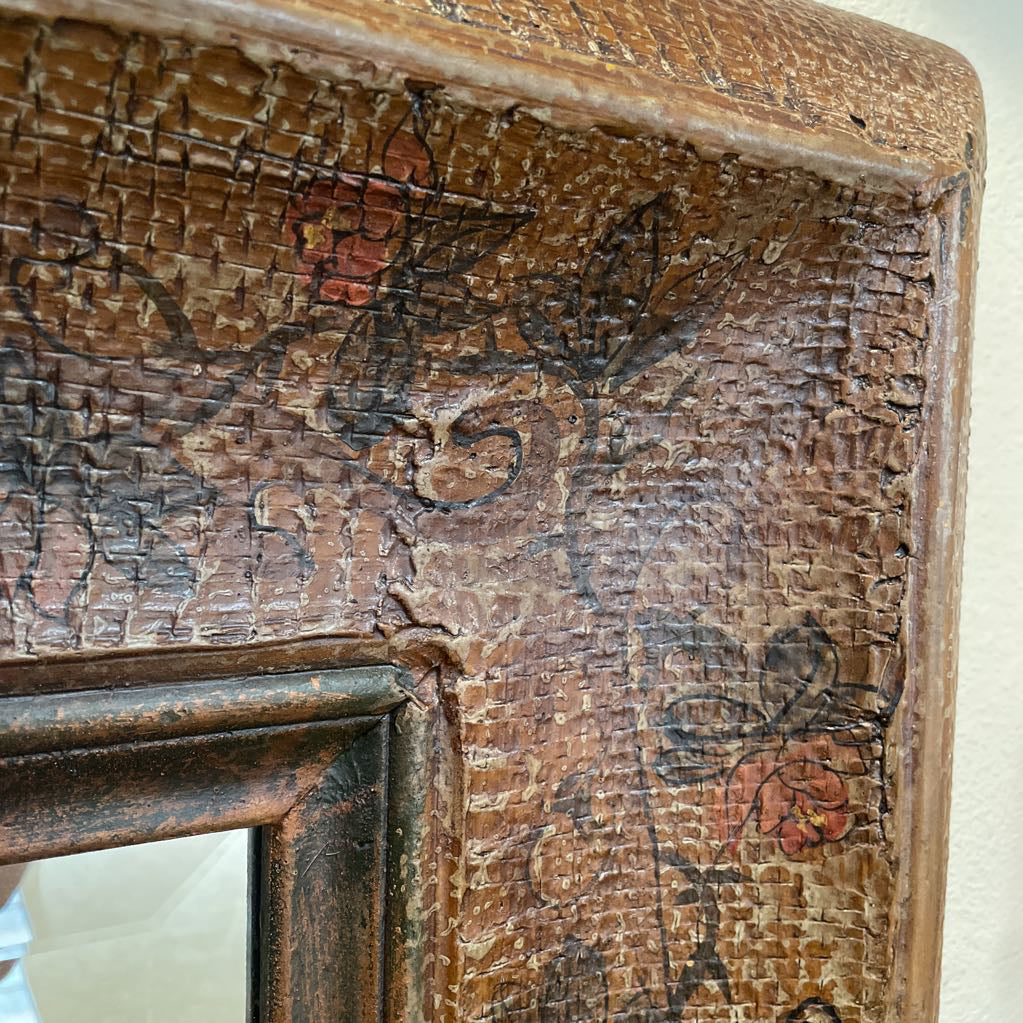 Textural Wall Mirror w/ Floral Motifs C MIRRORS