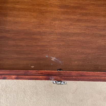 Black Marble Top 6 Drawer Lowboy w/ Woven Shelves + Silver Finish Winged Creature Legs
