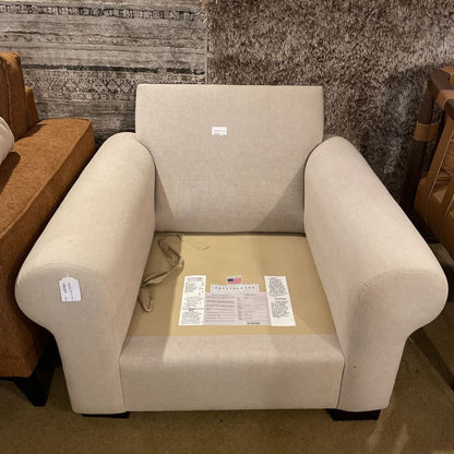 Pottery Barn Rolled Arm Beige Accent Chair