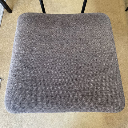 Grey Fabric Seat Wood Back Stool