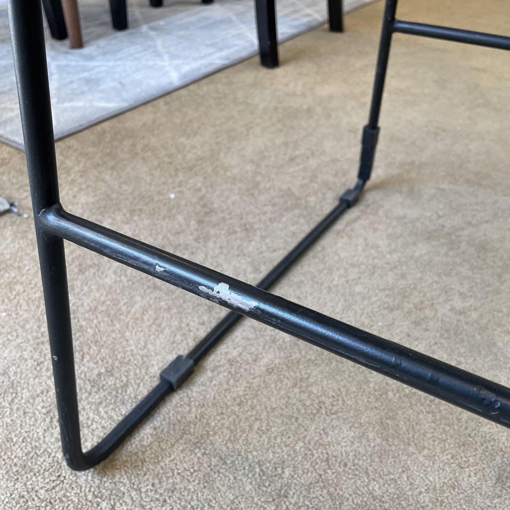Grey Fabric Seat Wood Back Stool