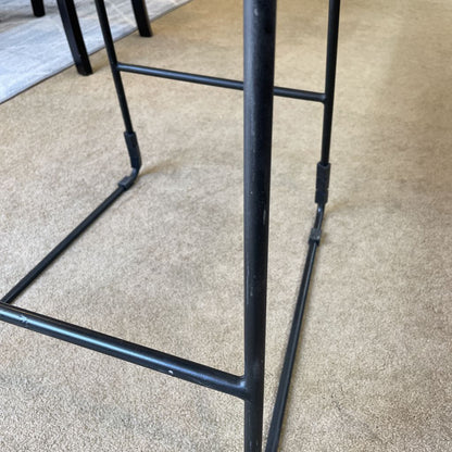 Grey Fabric Seat Wood Back Stool