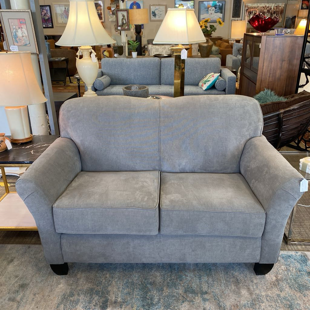 Grey Highback Loveseat U LOVESEATS
