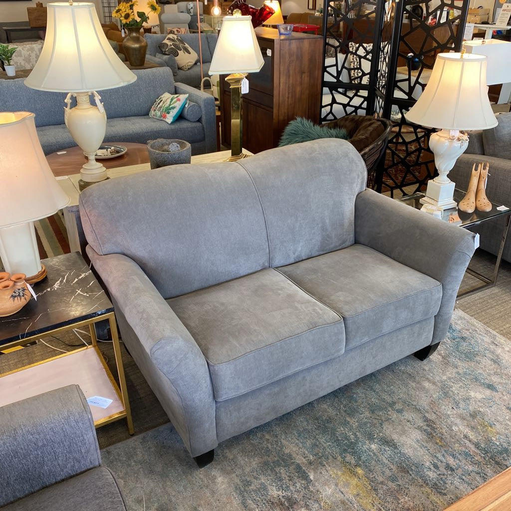 Grey Highback Loveseat