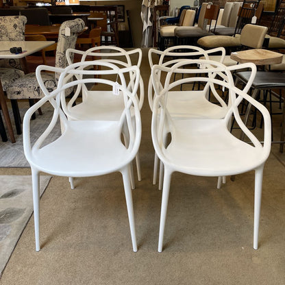 Rove Concepts White Squiggle Dining Chair SET of 4