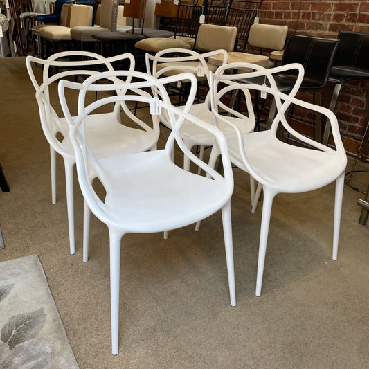 Rove Concepts White Squiggle Dining Chair SET of 4 C DINING CHAIRS