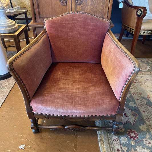 Antique Red Velvet Nailhead Accent Chair U ACCENT CHAIRS