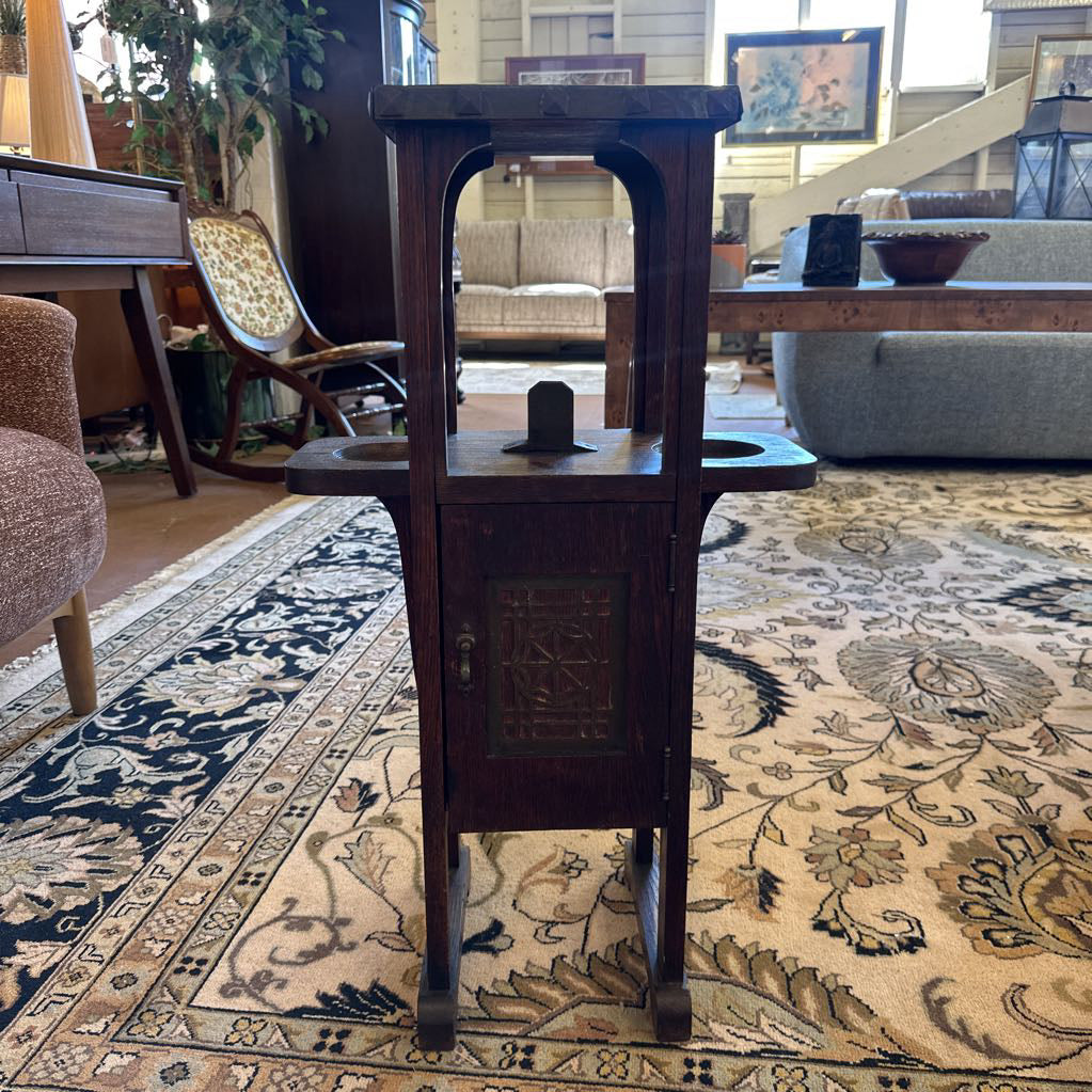 Small Antique Smoking Stand 1 Drawer