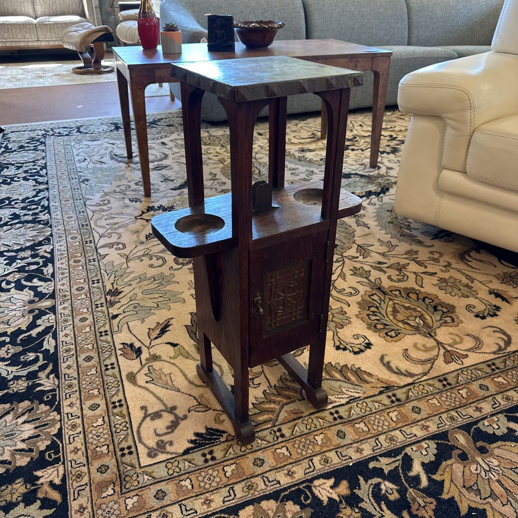 Small Antique Smoking Stand 1 Drawer
