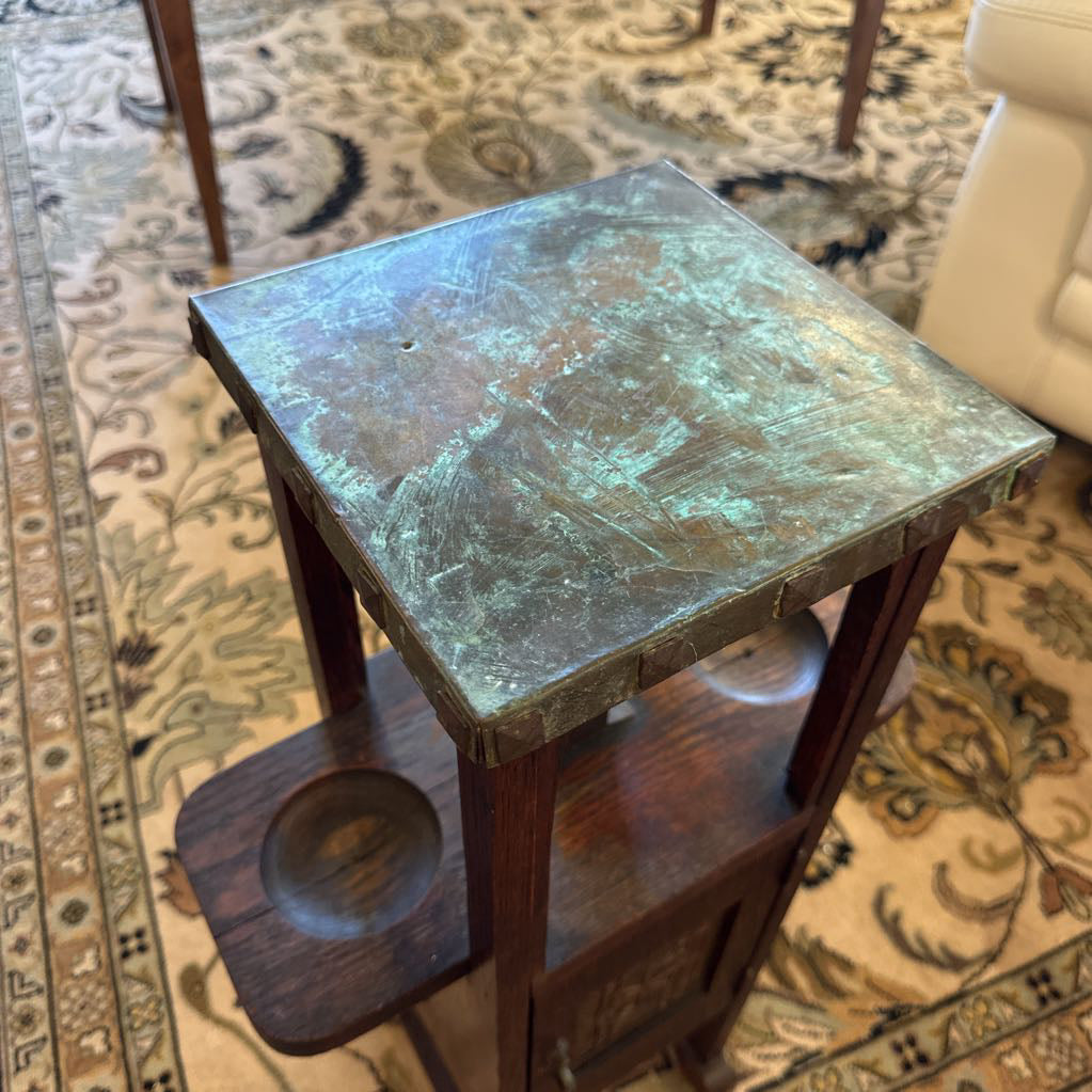 Small Antique Smoking Stand 1 Drawer