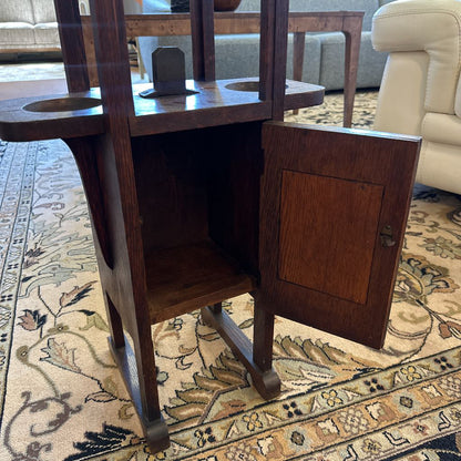 Small Antique Smoking Stand 1 Drawer